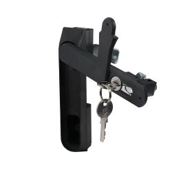 Замок мебельный щитовой MS-1925-1KA/P (ригель изогнутый на 8мм, мастер)