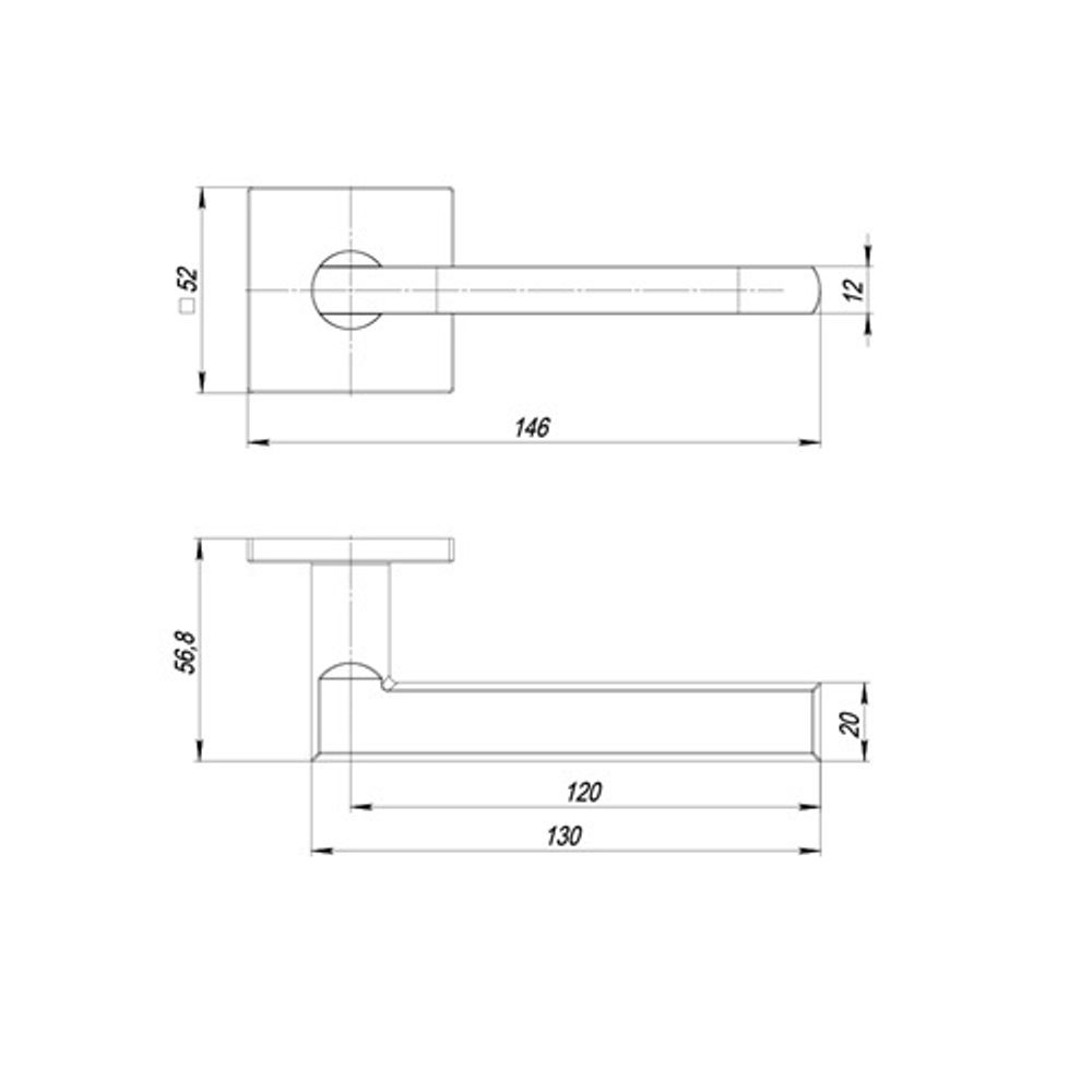 Ручка раздельная PUNTO PLUTON ARC.Q52 BL-24 черный /48825/