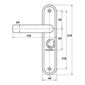 Ручка дверная МЕТТЭМ для ЗВ9 902 НР 0501 (плоская) с пружиной медн.антик /23787/