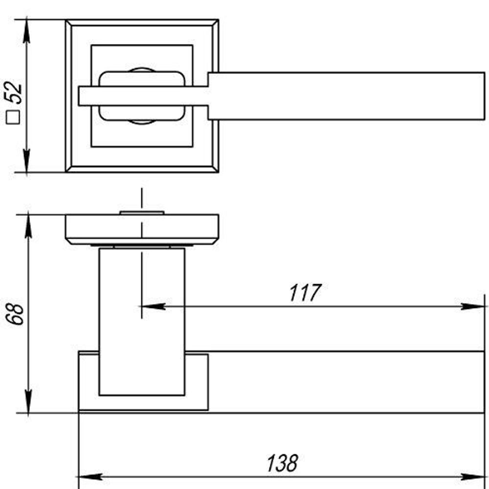Ручка раздельная PUNTO CITY QL SN/CP-3 мат.никель/хром /33083/