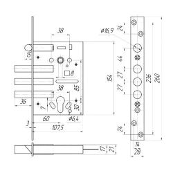 Корпус замка КРИТ-М ЗВ-7РМ-006 Хп хром