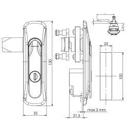 Замок-ручка 008 мастер-ключ