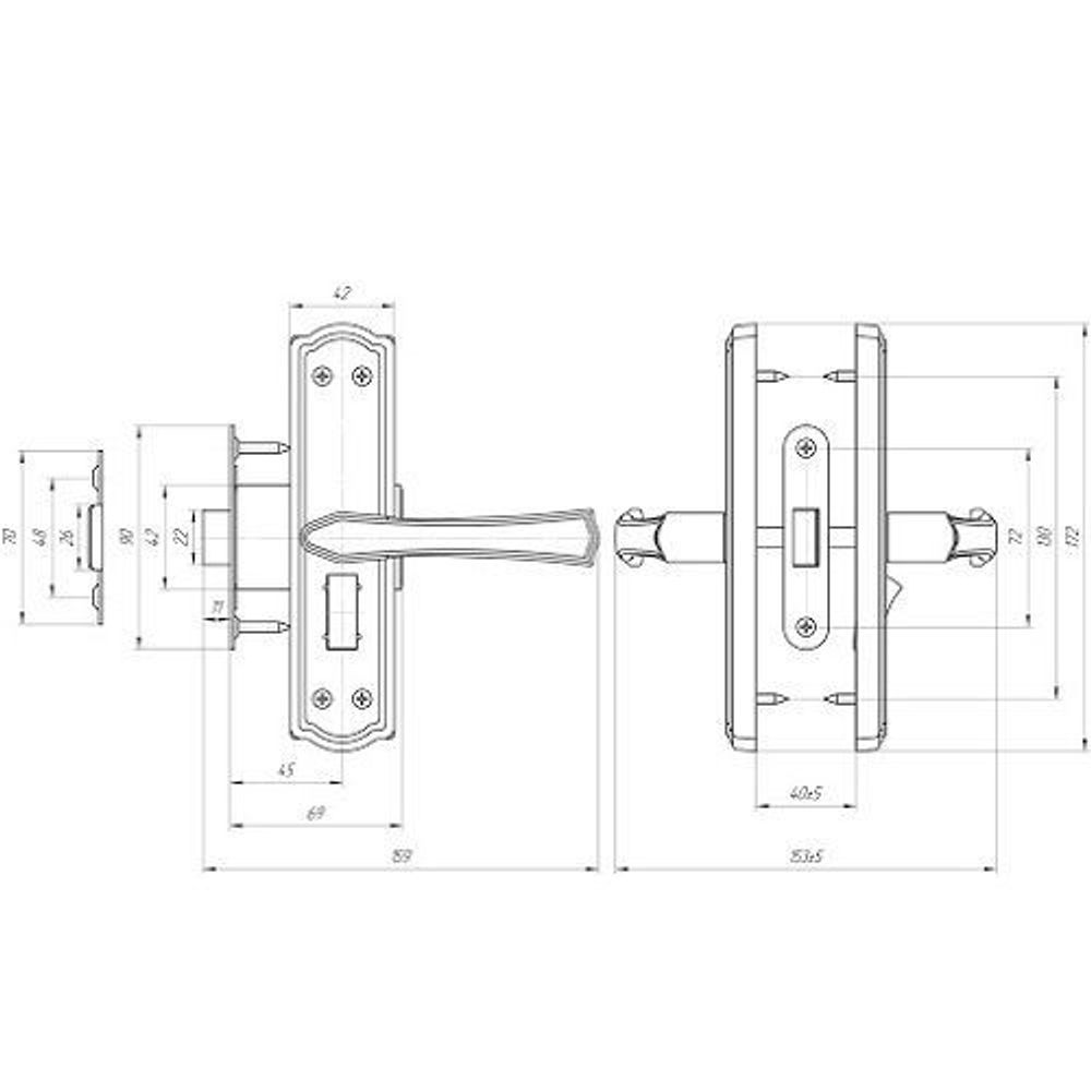Защелка с фиксацией Avers ЗЩ1Д-2-6 (белый)