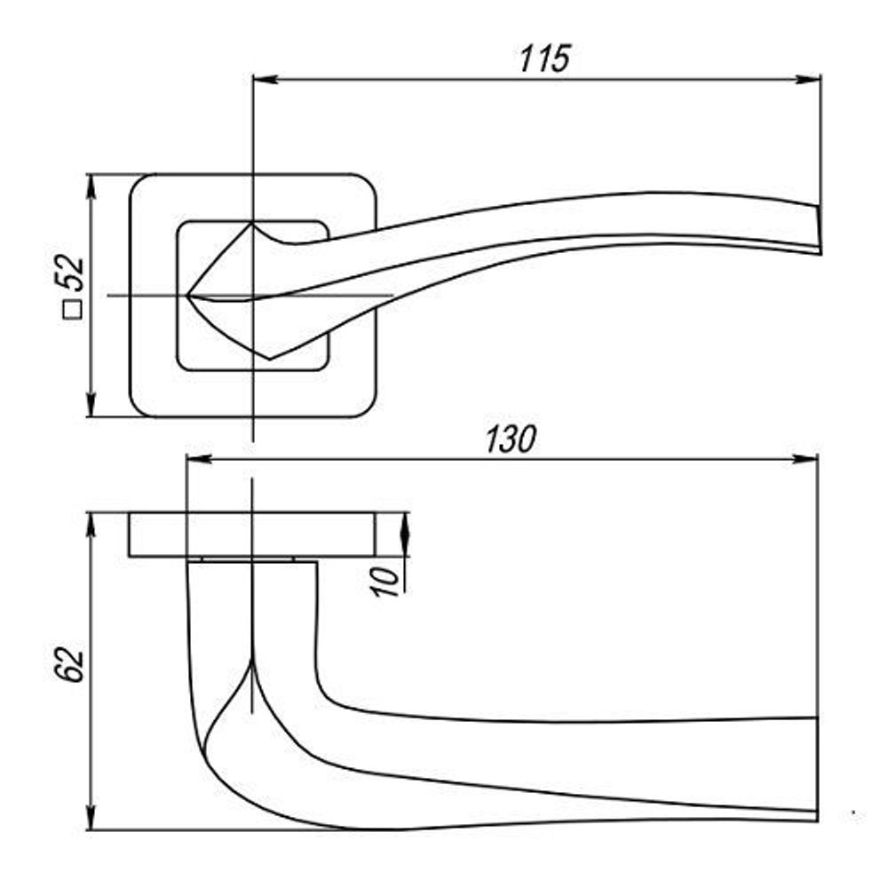Ручка раздельная PUNTO VESTA QR GR/CP-23 графит/хром /34799/