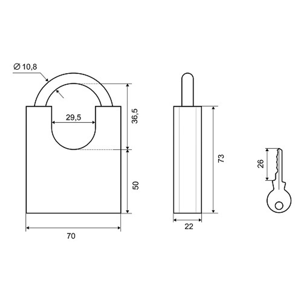 Замок навесной PALLADIUM 507F-70