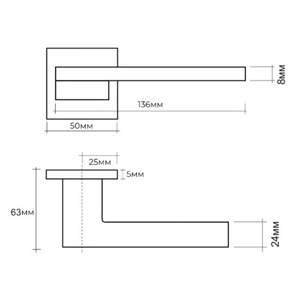 Ручка раздельная ABRISS R21.180 MCP матовый хром