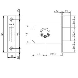 Замок врезной KALE KILIT 156/F хром 5кл. /1092/