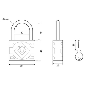 Замок навесной PALLADIUM 305F-60