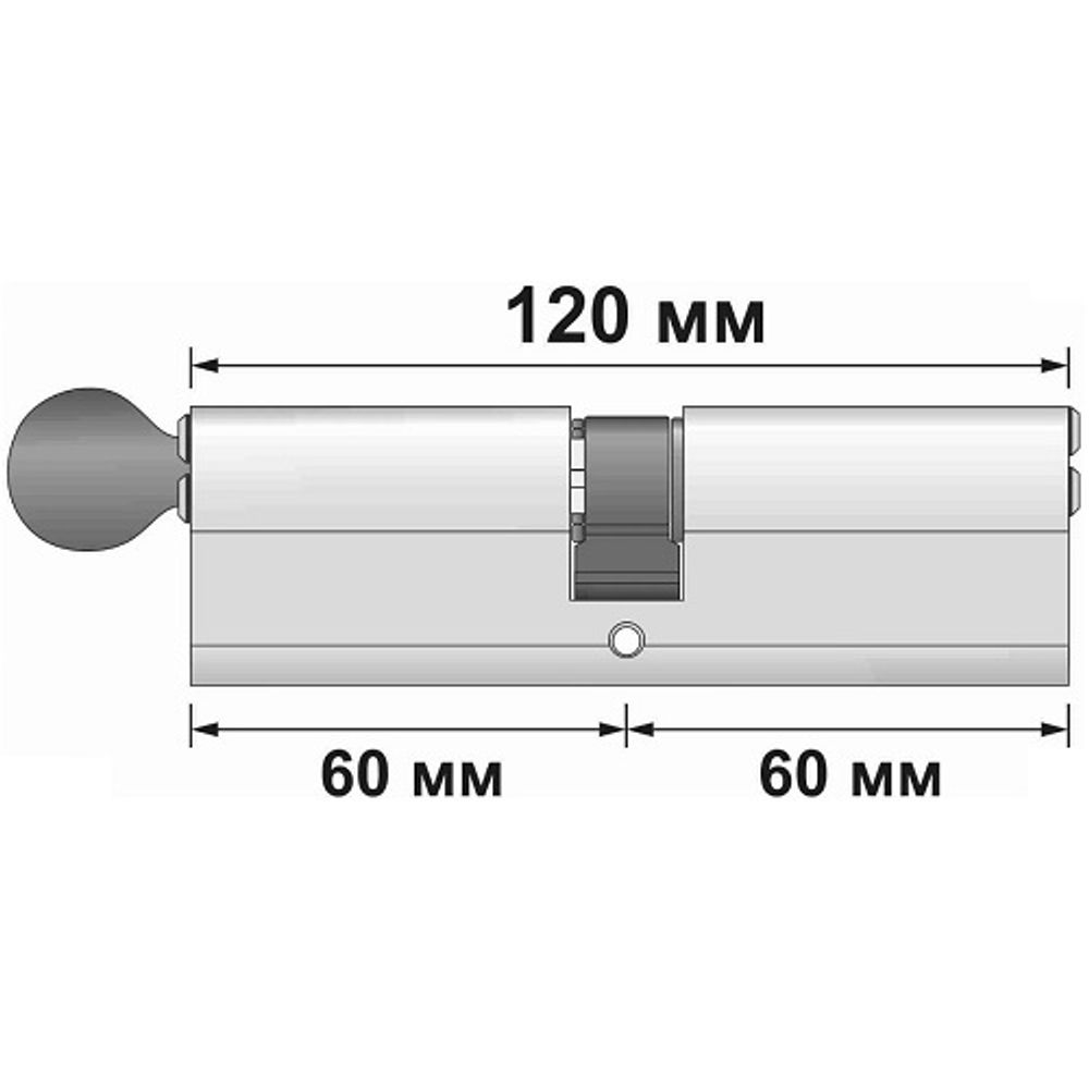 Цилиндровый механизм с вертушкой FUARO G-PRO502/120 mm (55+10+55) SSC сатин. хром 5 кл. /64215/