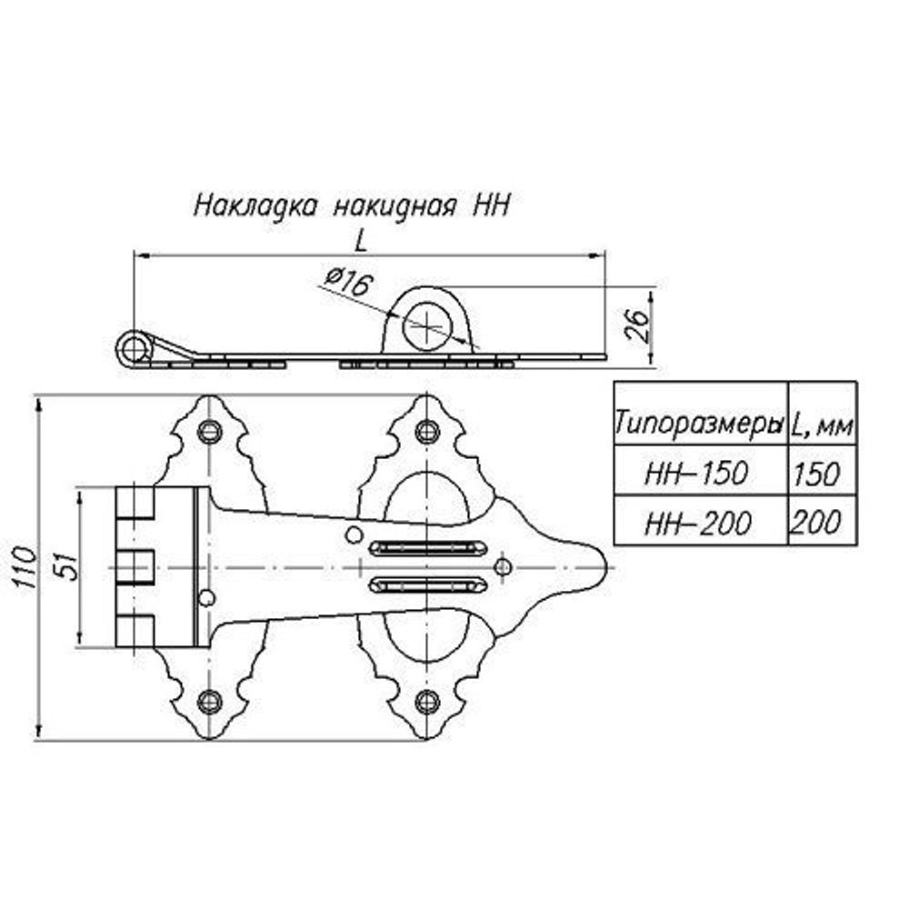 Накладка накидная НОЭЗ НН-200-S черный матовый