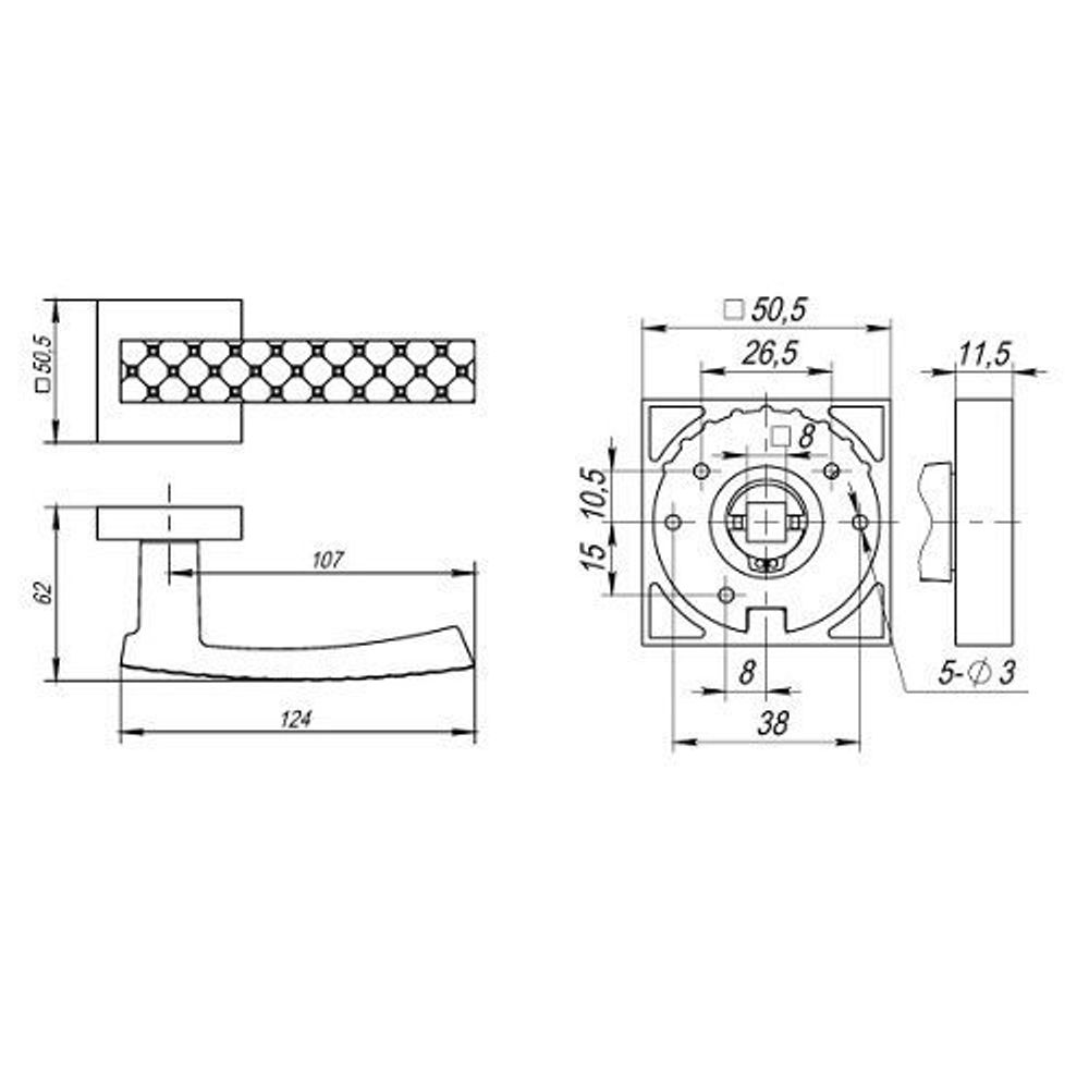 Ручка раздельная FUARO CRYSTAL STAR DM CP-8 хром /33491/
