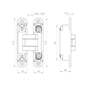 Петля скрытой установки ARMADILLO U3D3000.VPG (AGB Eclipse 3.0) FSG флор. золото /49215/ (1шт)
