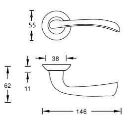 Ручка дверная ARCHIE S010 151II