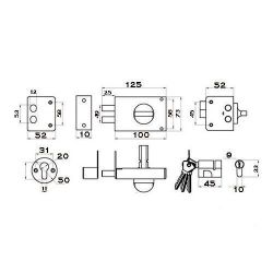 Замок накладной ГЛАЗОВ ЗН1-1.2