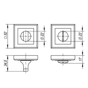 Ручка поворотная PUNTO BK6 QL SG/CP-4 мат.золото/хром /38403/