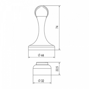 Упор дверной магнитный PUNTO DSM-45 CP-8 хром /43367/