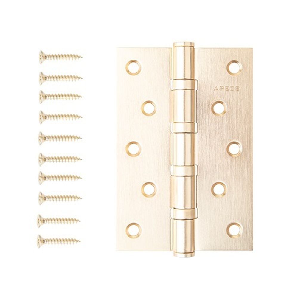 Петля дверная APECS 120x80-B4 Steel GMS сатин.золото (1шт)