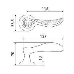 Ручка раздельная АЛЛЮР АРТ АДЖИ AB ст.бронза