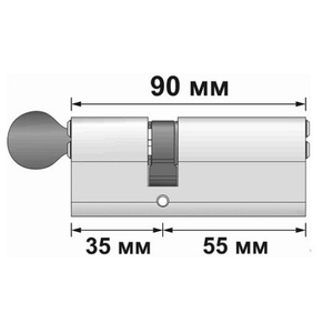 Цилиндровый механизм с вертушкой PUNTO A202/90 mm (50+10+30) SN мат.никель 5кл. /35325/