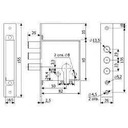 Размеры замка ГАРДИАН ЗВ 12.01