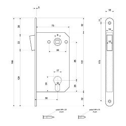 Замок врезной магнитный APECS 5300-M AB бронза