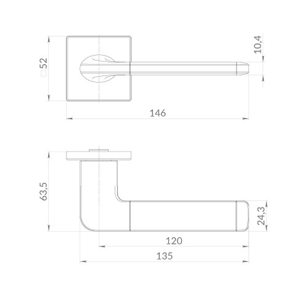 Ручка раздельная PUNTO AVALON EST.Q52 SN-3 мат.никель /60457/