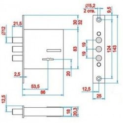 Замок врезной REX 1.5