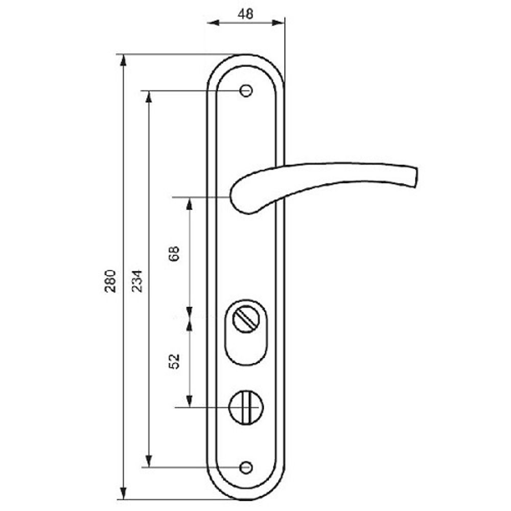 Ручка сплошная ML левая ЗАМКОФФ