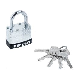 Замок навесной БУЛАТ ВС 0140 стальной 5кл. d6mm