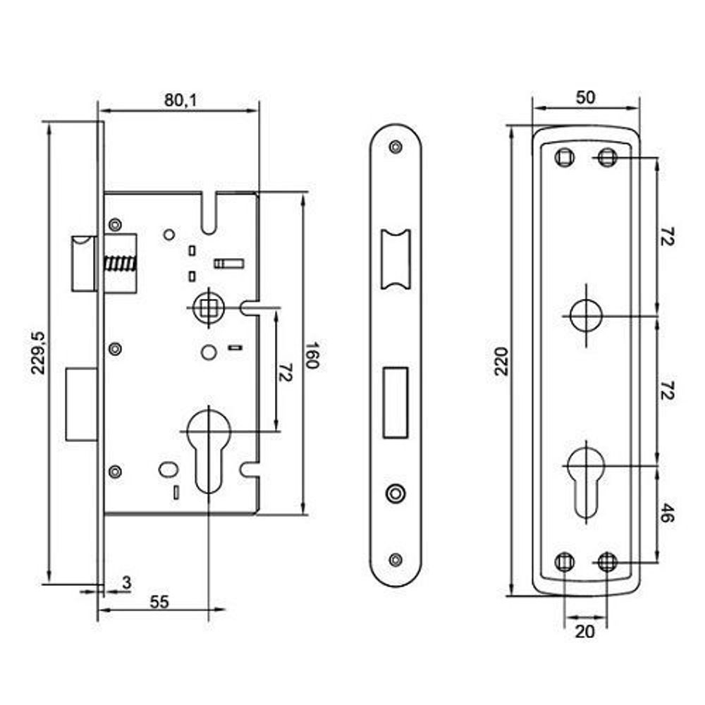 Замок врезной МОТОР СИЧ ЗВ7 /748/