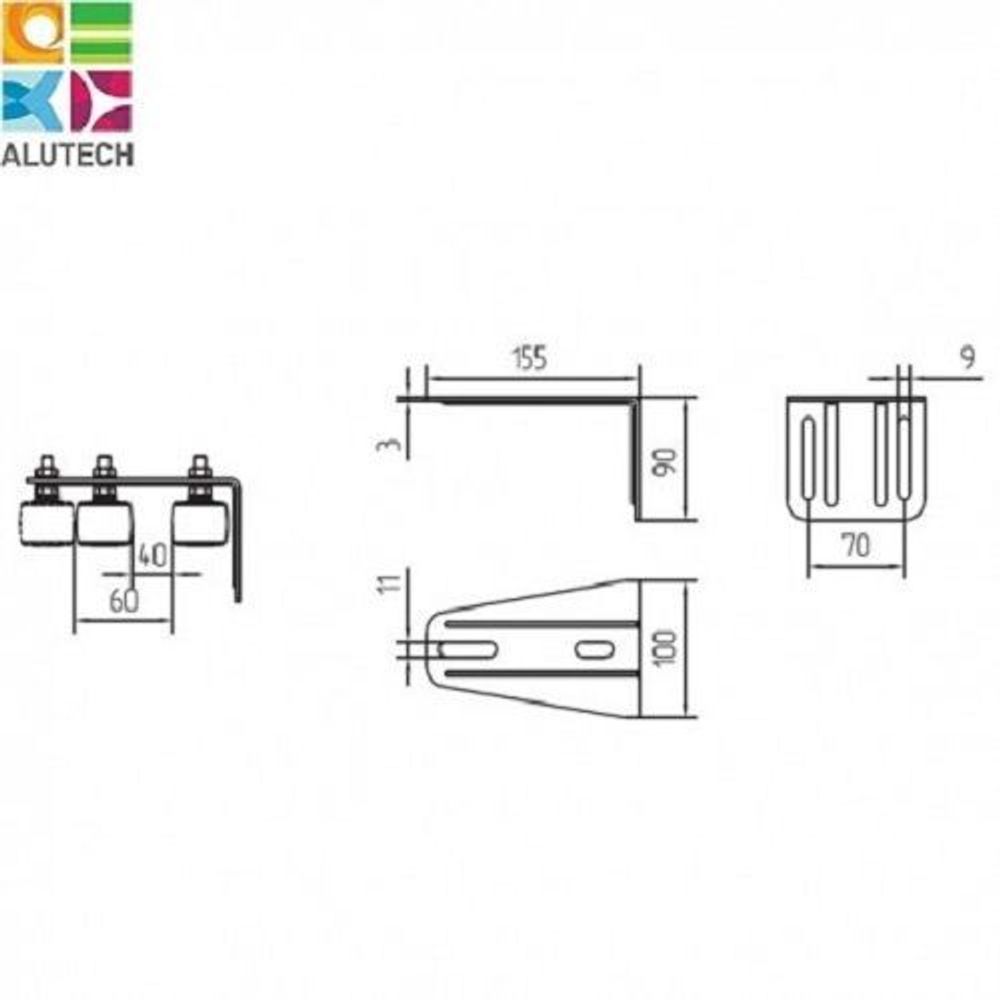 Кронштейн верхний, предотвращает раскачивание створки SGN.01.718