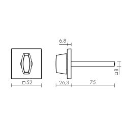 Ручка поворотная FUARO BKW8x75.K.TRG52 BL-24 черный /62975/