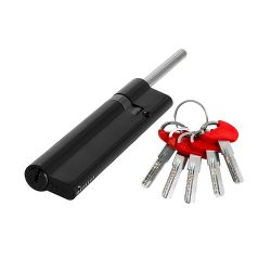 Цилиндровый механизм со штоком FUARO D-PRO507/100 (65+10+25) BL-24 черный 5кл. без верт. /49747/