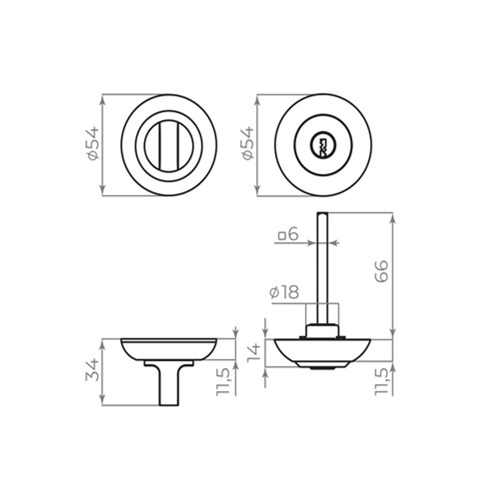 Ручка поворотная с фиксацией ключом AJAX BK6 FIX JR WH-19 белый /49809/