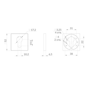 Накладка под цилиндр PUNTO ET EST.Q52 CP-8 хром /60509/