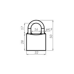 Замок навесной PUNTO PK-0132 3 кл. /59105/