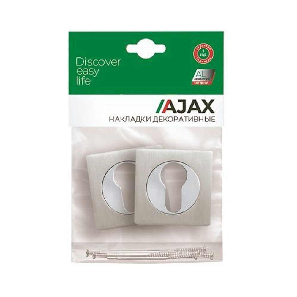 Накладка под цилиндр AJAX ET JK SN/CP-3 мат.никель/хром /41389/