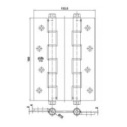 Петля пружинная двойная Amig 3035-180*133,5*4 (золото) (1 шт)