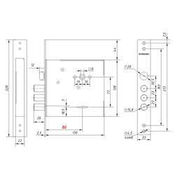 Замок врезной ГАРДИАН ЗВ 80.11 (4кл)