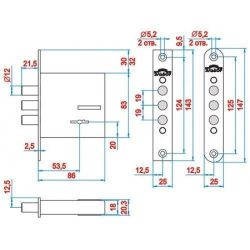 Замок врезной ЭЛЬБОР 1.04.04.3 Кремень
