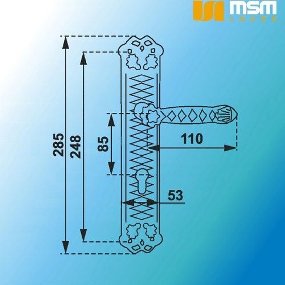 Ручки на планке MSM 791L AC медь