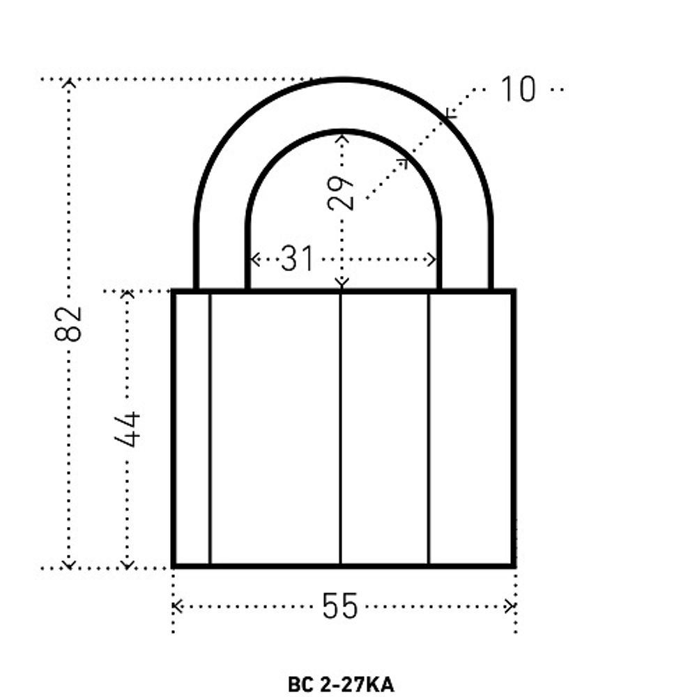 Замок навесной АЛЛЮР ВС2-27KA d10mm с одной секретностью