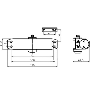 Доводчик DOORLOCK DL77N 4/5 (90-125кг) серебро