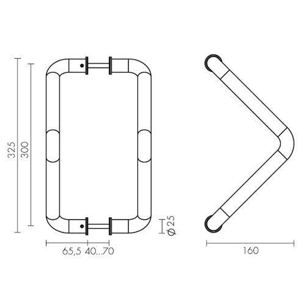 Ручки-скобы APECS HC-0909-25/300-INOX