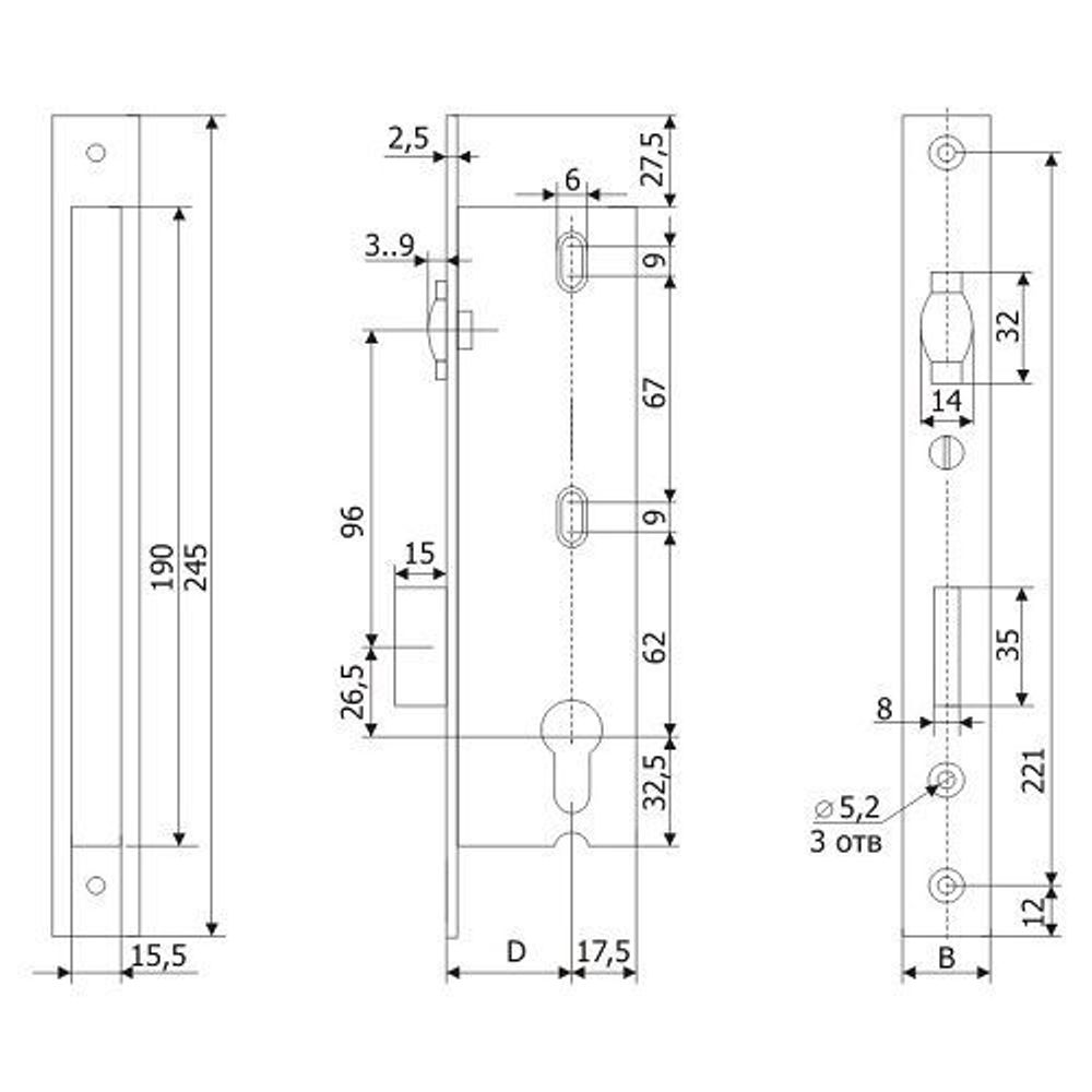 Замок врезной ГАРДИАН 30.11P.16 /31411/