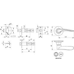 Ручка защелка PUNTO 6020 PB-B (фик.) золото /34649/