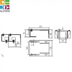 Кронштейн (на 2 поддерживающих ролика с использованием "козырька") SGN.02.719