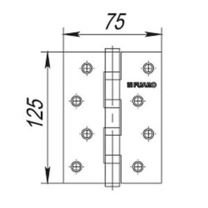 Петля дверная универсальная FUARO 4BB/BL 125x75x2,5 AB бронза /30991/ (1 шт)
