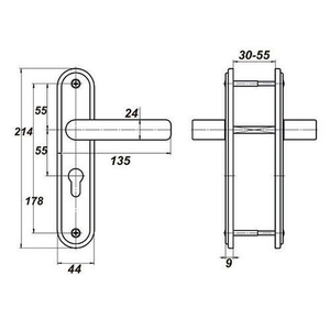 Ручка дверная МЕТТЭМ HP0901 для ЗВ4 /6157/