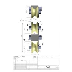 Каретка роликовая капролон d-70 под трубу 3/4